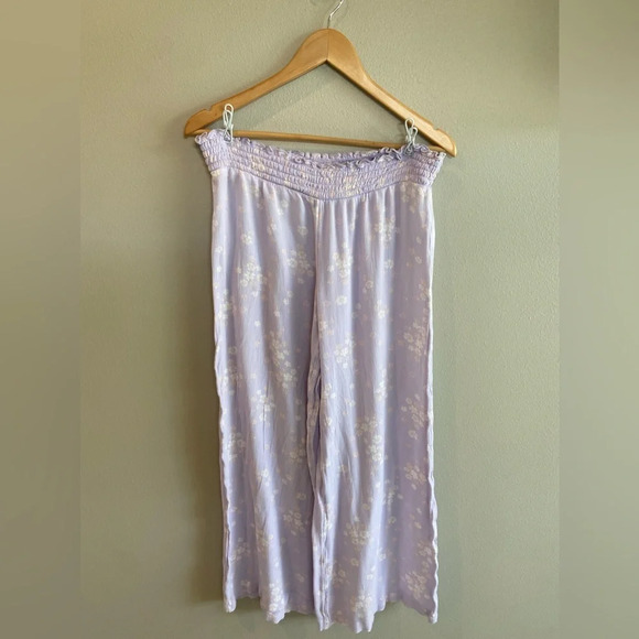 BP‎ Nordstrom Wide Leg Purple Floral Print Pants Small EUC - Picture 2 of 8